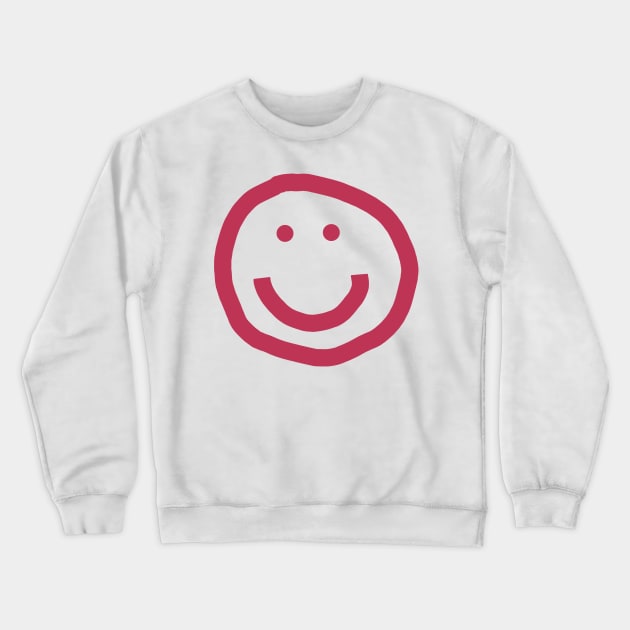 Viva Magenta Smiley Face Pantone Color of the Year 2023 Crewneck Sweatshirt by ellenhenryart